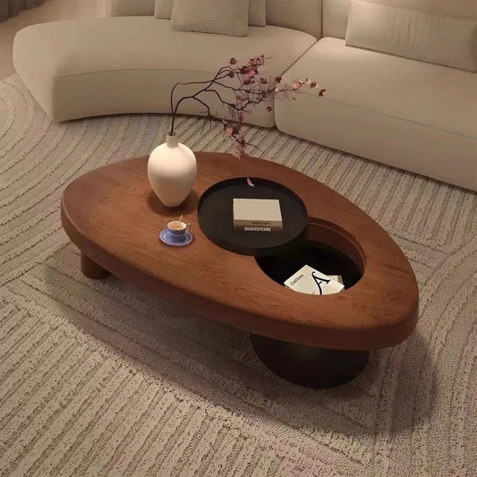 Wabi Sabi Te-bord – Minimalistisk Elegans i Massivt Trä