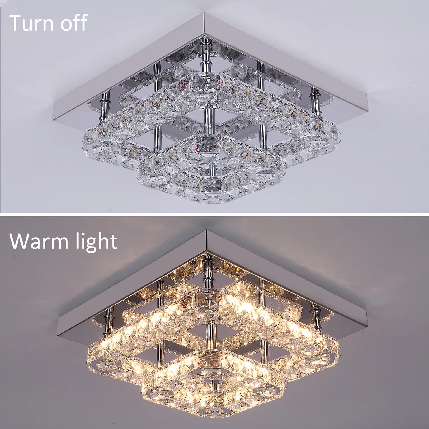 Vetrulus Kristallkrona – LED Taklampa i Lyxig Design (27 × 27 × 12 cm)