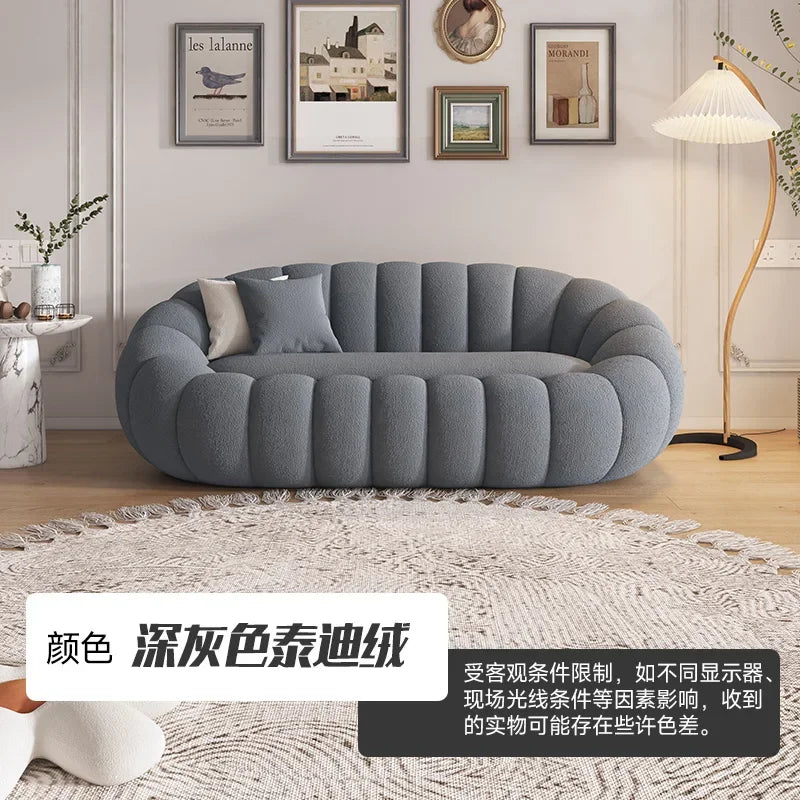 Elegant Teddy Sammet Recliner Soffa – Nordisk Stil – Bekväm Loungestol för Vardagsrum