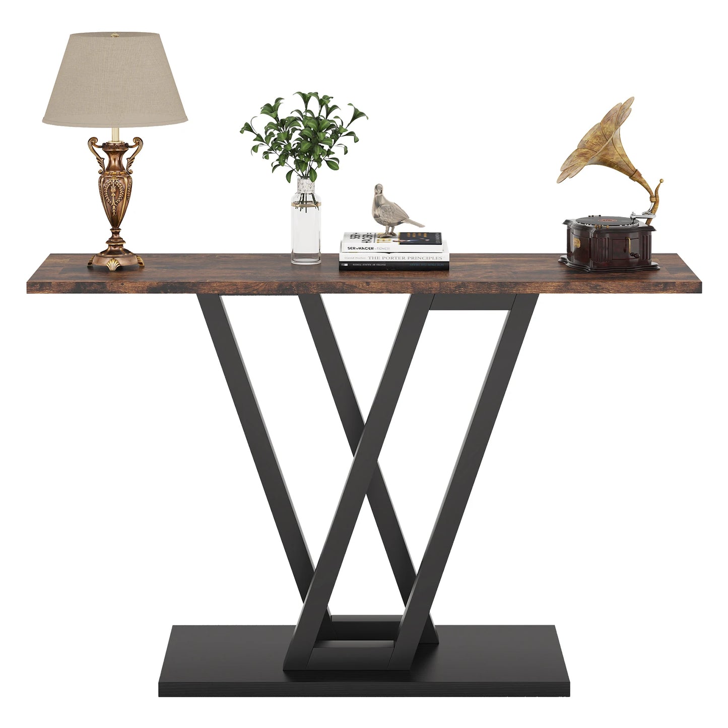 đȘ Tribesigns Konsolbord 110 cm â Industriell Design med V-formade Metallben â För Hall & Vardagsrum