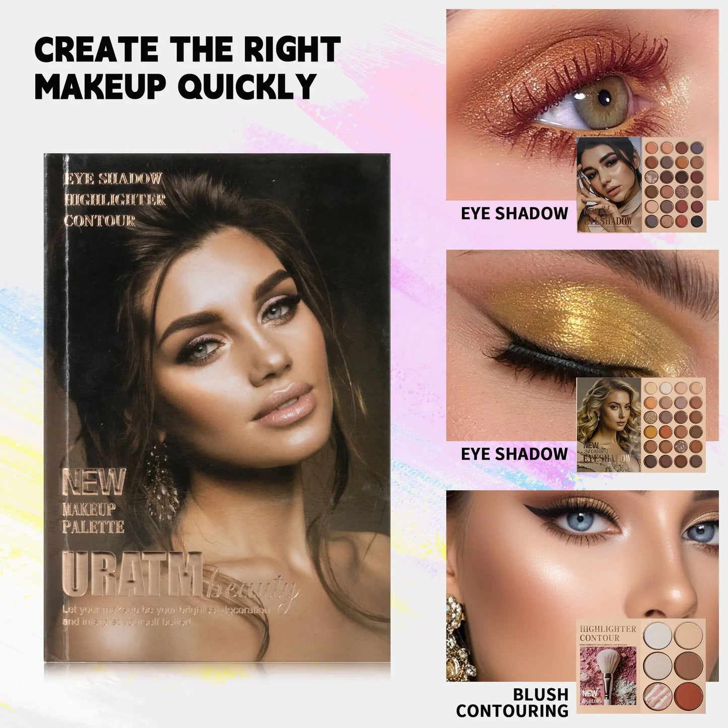 đ Professionell Makeup-palett med 54 fĂ€rger â Allt-i-ett: Ăgonskugga, Rouge, Highlighter & Contouring