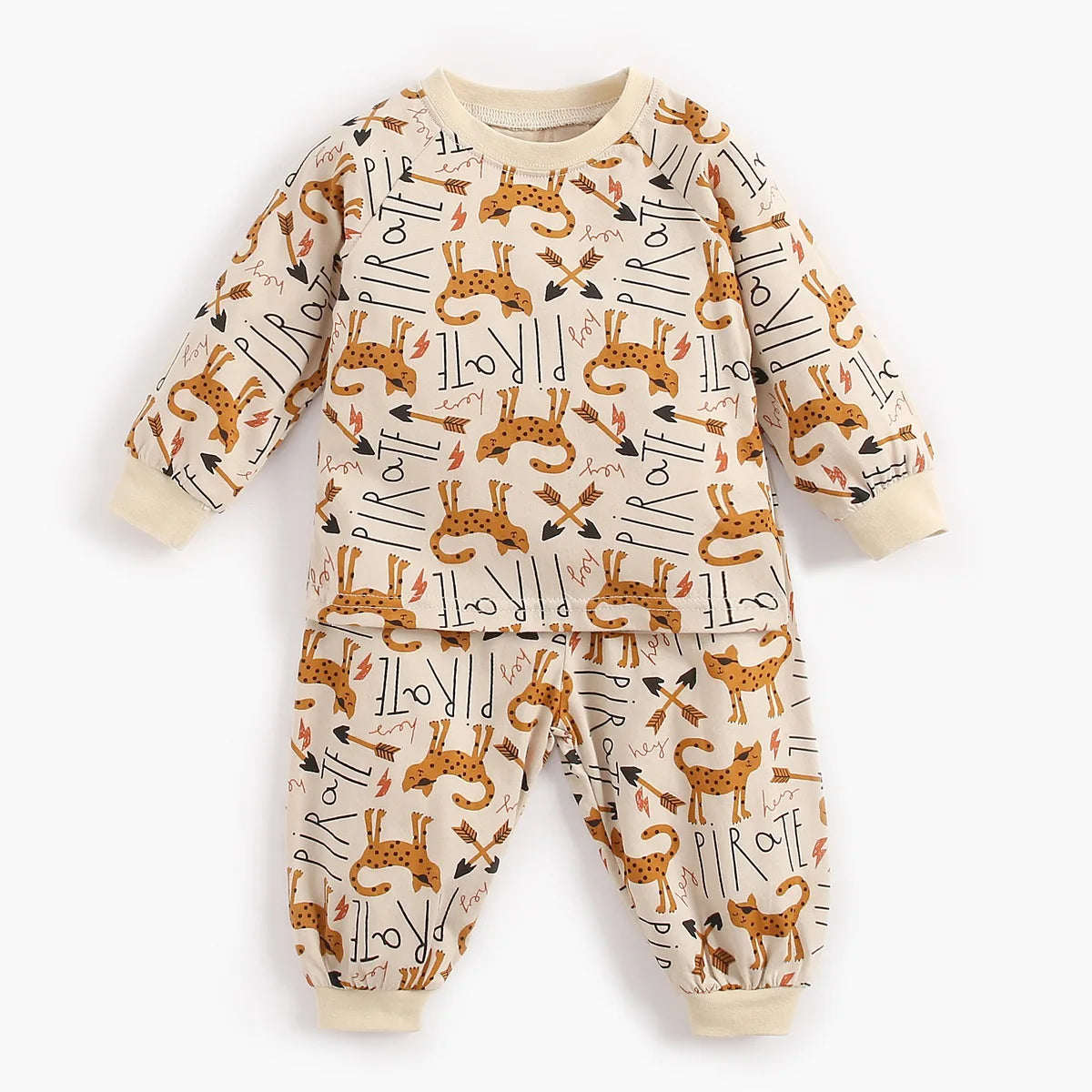 Färgglad Baby Pyjamas – 2-delad Set i 100% Kammad Bomull – Söta Tryck – För Nyfödda & Småbarn (0–4 år)