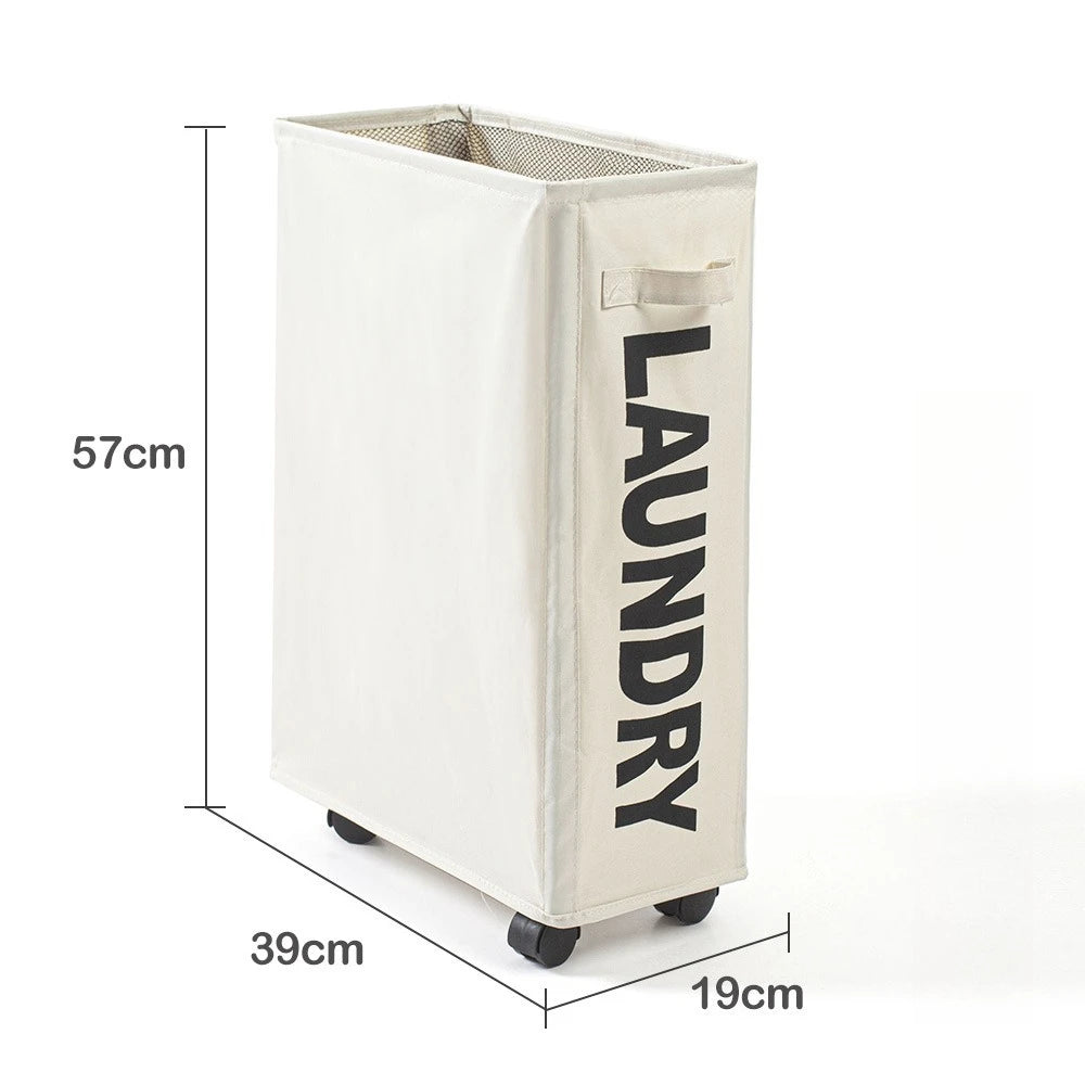đ§ș HopfĂ€llbar TvĂ€ttkorg â 53Ă39Ă18.5 cm â GrĂ„/Beige â För KlĂ€der, Yoga & Hemförvaring