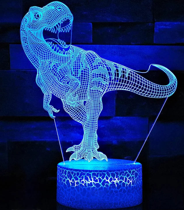 3D Dinosaur LED Nattlampa – Söt USB-lampa för barnrum och present