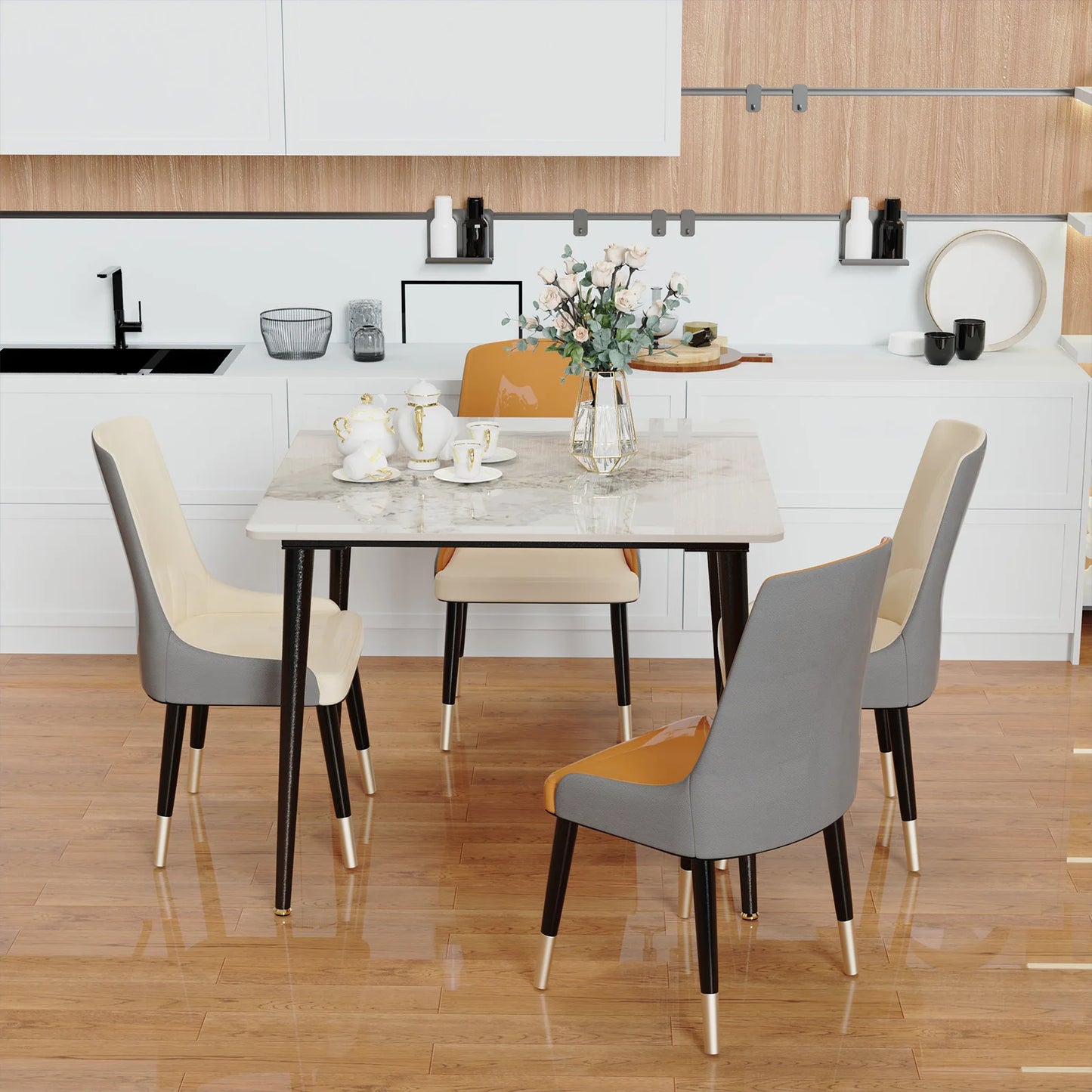Wisfor Matbord i Sintrad Sten – Modern Rektangulär Design för 2–4 Personer