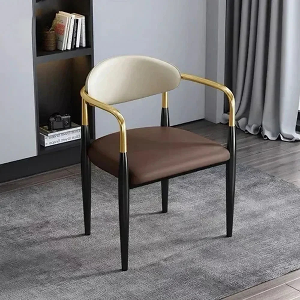 Designstol med Svarta Metallben – Mjuk & Ergonomisk – För Vardagsrum, Sminkhörna & Restaurang