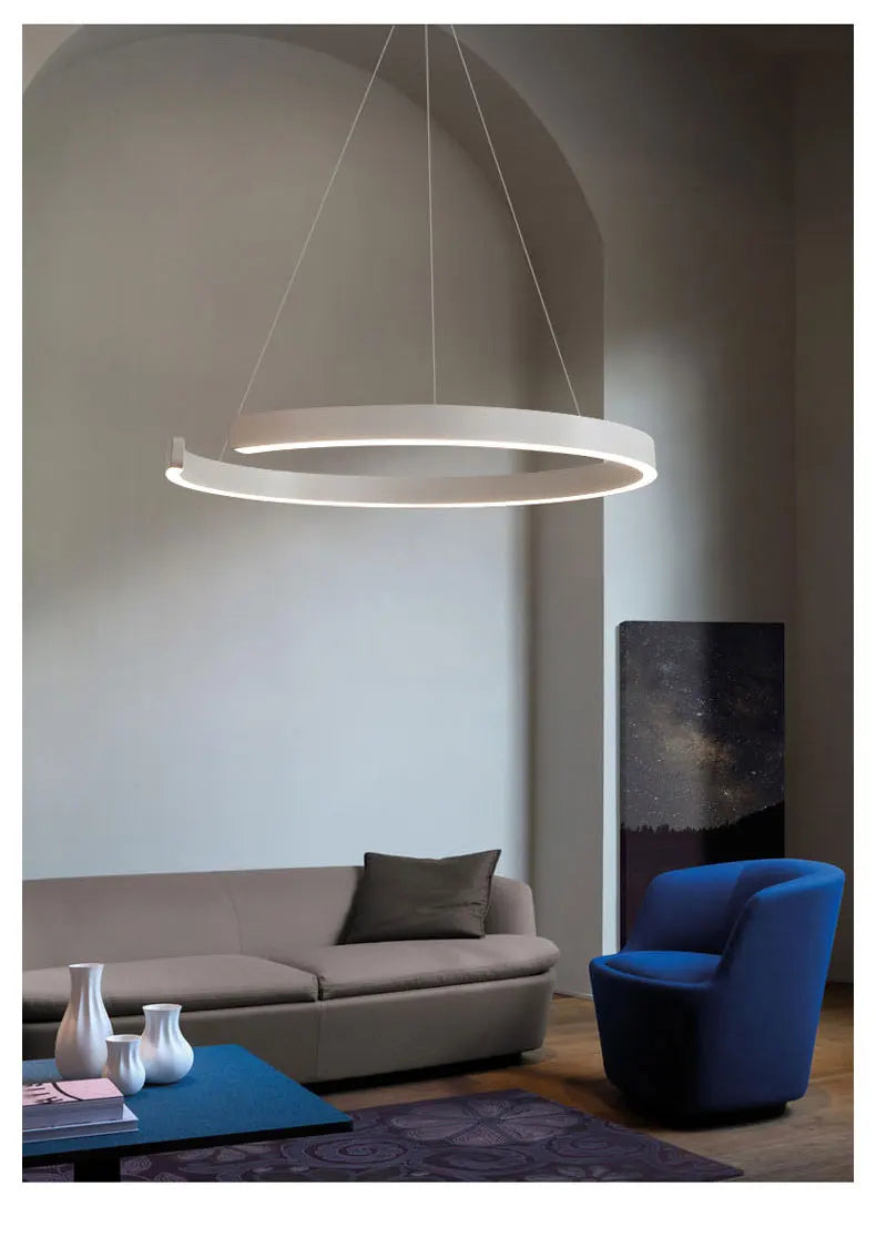 Nordisk LED Ringformad Taklampa – Modern Design i Roséguld, Svart, Vitt & Guld