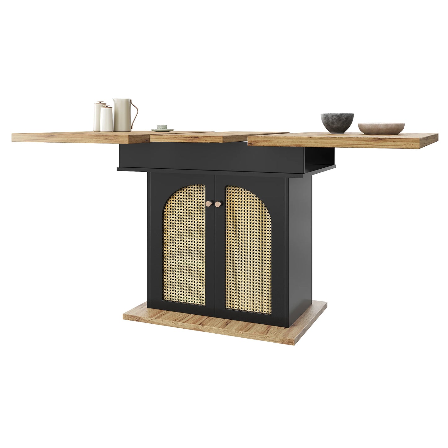 Utdragbart Matbord med Förvaring – Modern Design för Kök & Vardagsrum (110–140 × 80 cm)