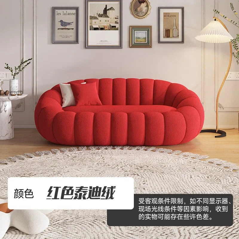 Elegant Teddy Sammet Recliner Soffa – Nordisk Stil – Bekväm Loungestol för Vardagsrum