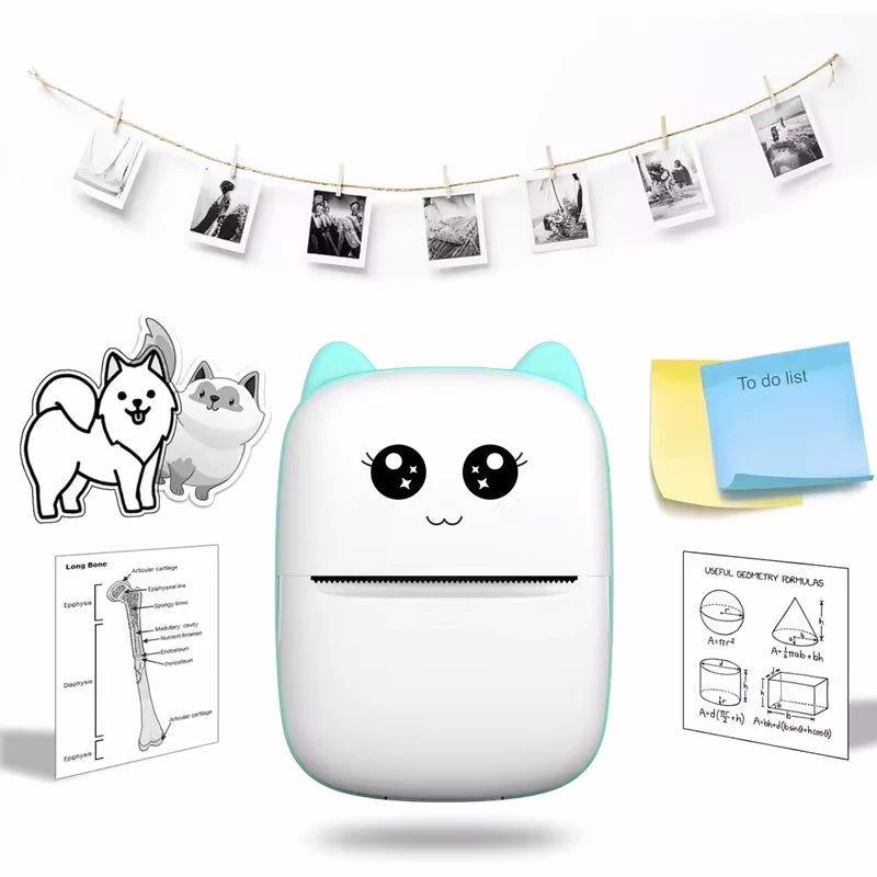 Mini Bärbar Bluetooth Skrivare 203DPI – Trådlös Fotoskrivare med Termopapper