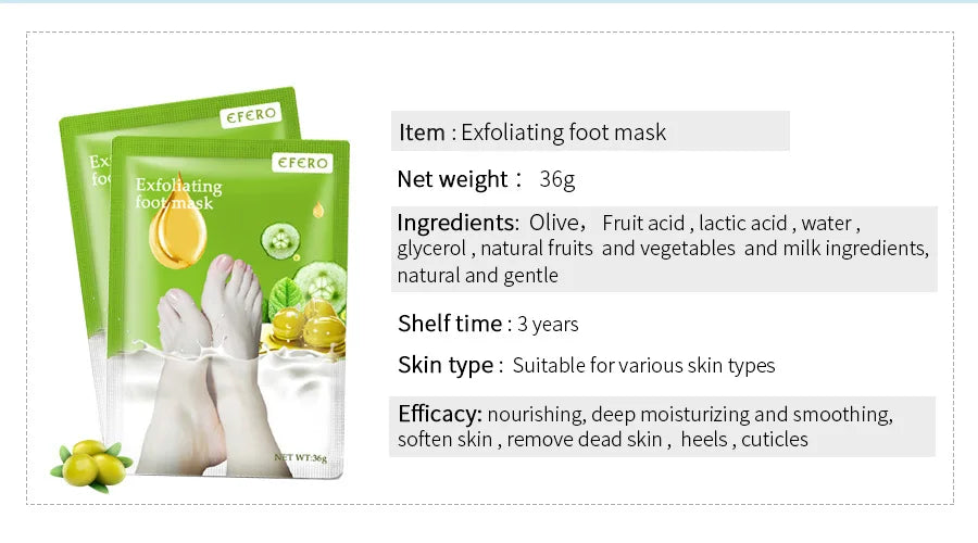 Fotmask 1-pack – Exfolierande & Återfuktande Pedikursockor | Mjuka Fötter på 1 Vecka