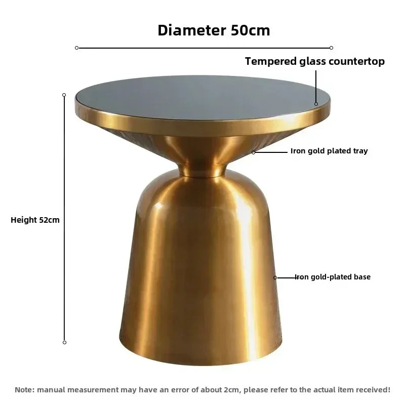 Nordiskt Soffbord i Metall & Glas – Lyxig Rund Design för Vardagsrum & Sovrum