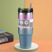 Diamond Termosmugg 900ml – Rostfritt Stål med Sugrör & Spillfritt Lock