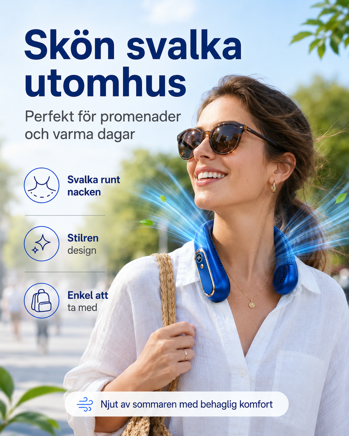 Portabel Mini Takfläkt med USB-laddning – Perfekt för hem, kontor och resor