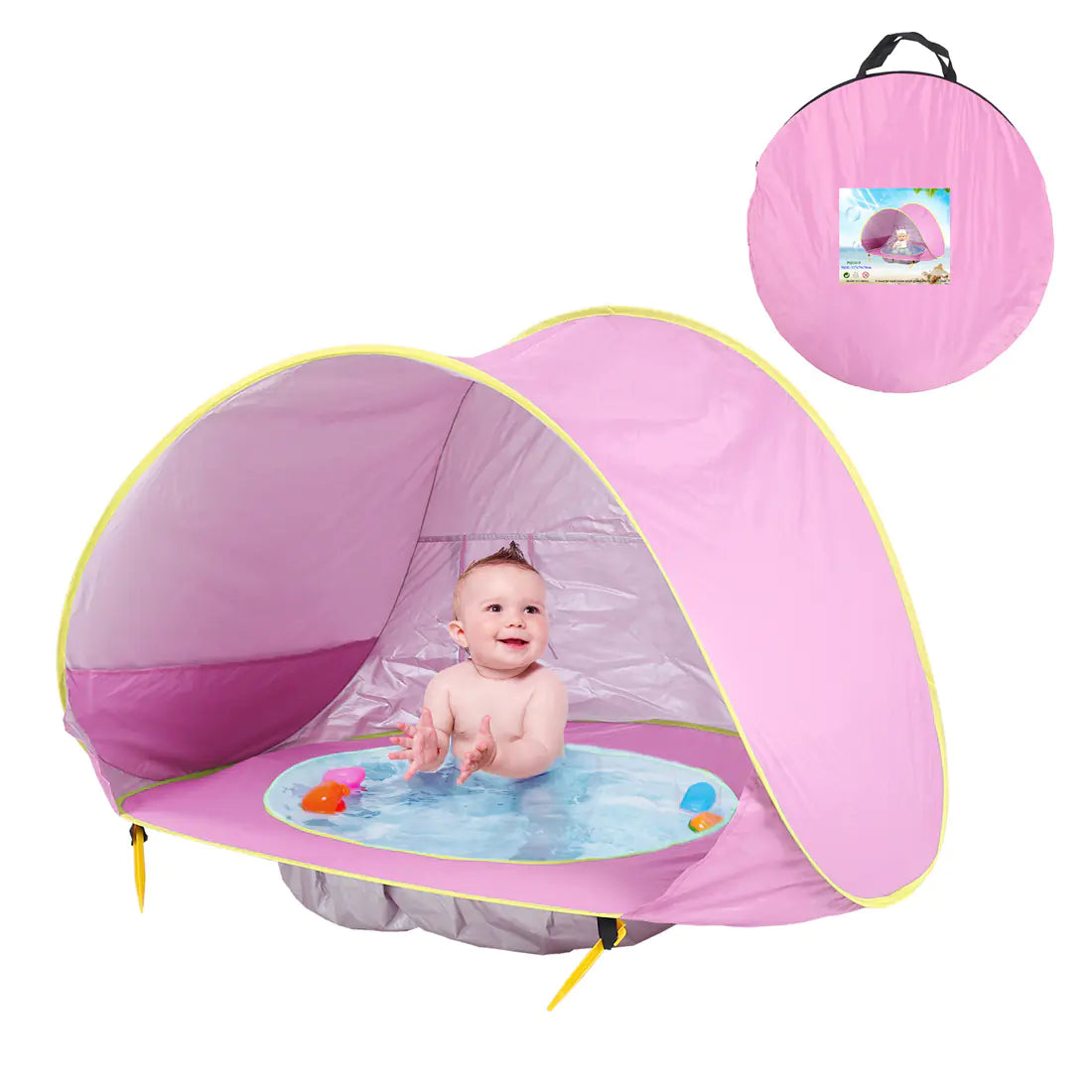 Automatisk Pop-Up Barnpool med Avtagbart Tält – 117×79×70 cm