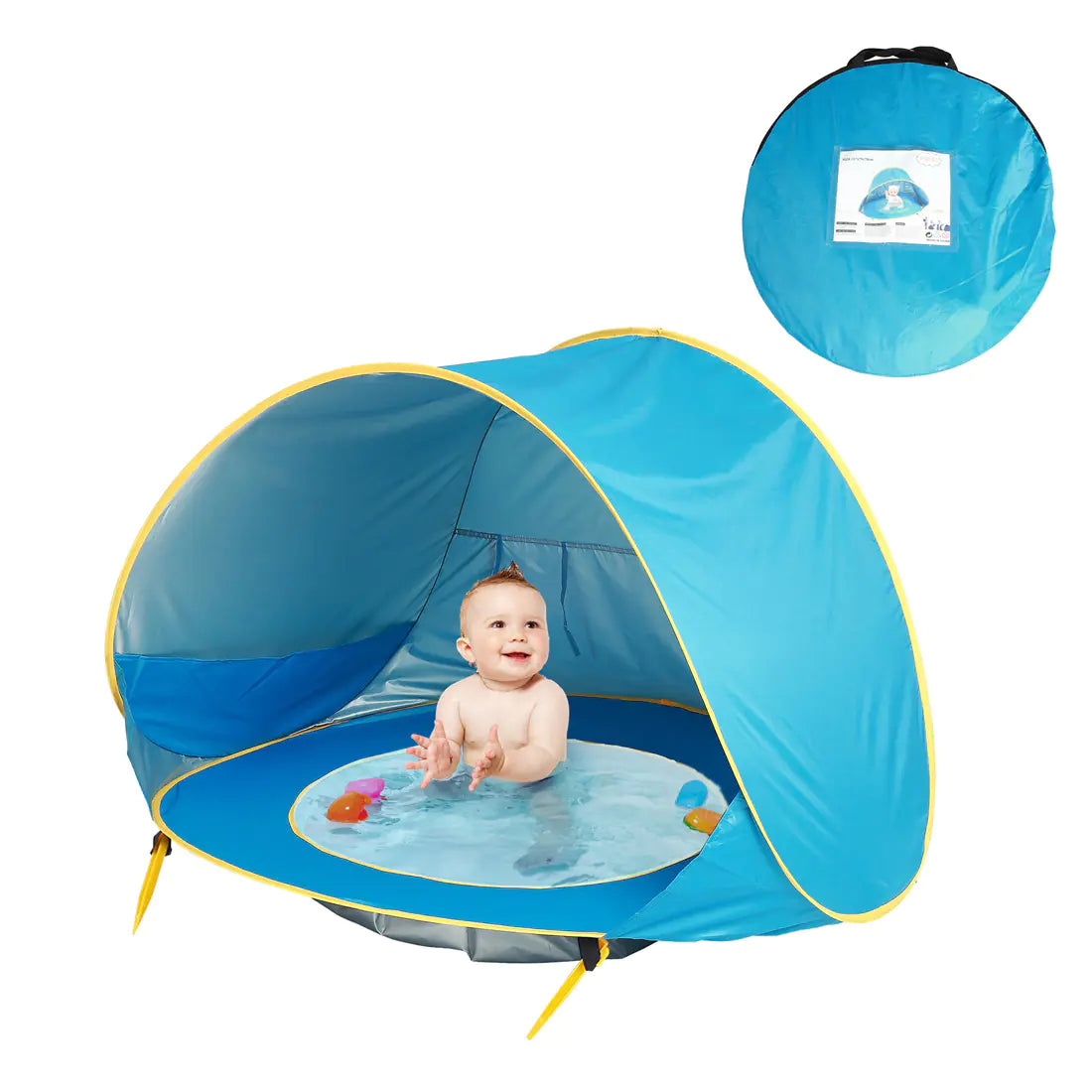 Automatisk Pop-Up Barnpool med Avtagbart Tält – 117×79×70 cm