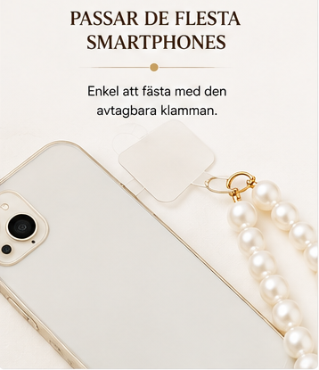 Elegant pärlrem för mobil – Crossbody