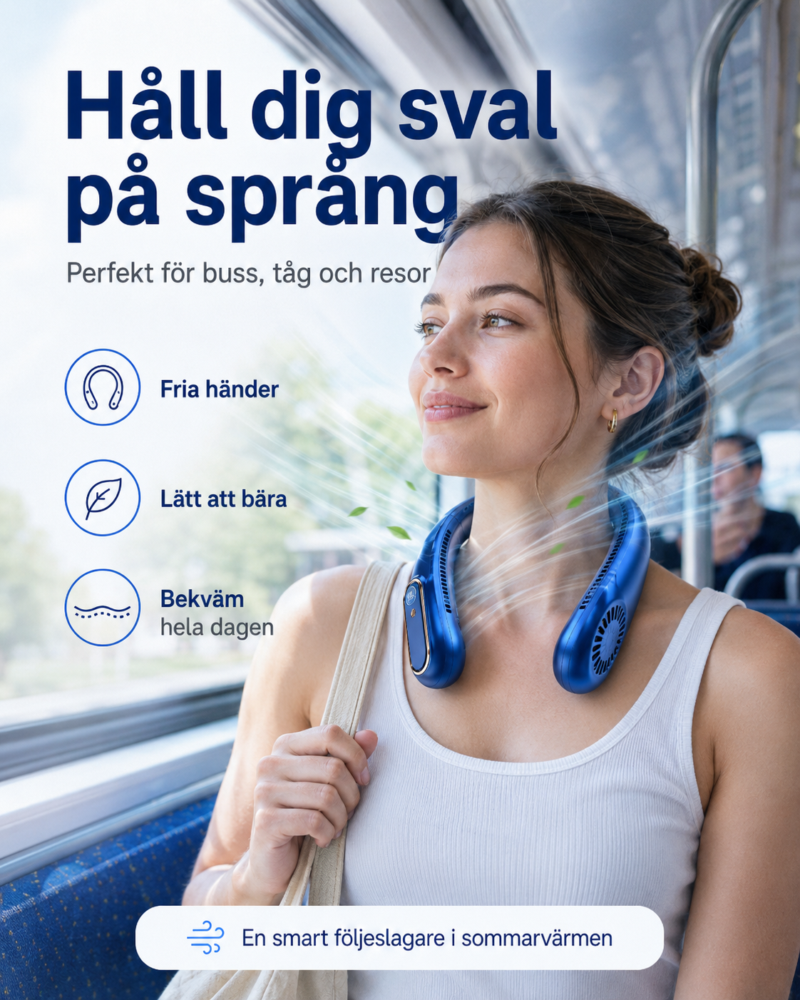 Portabel Mini Takfläkt med USB-laddning – Perfekt för hem, kontor och resor