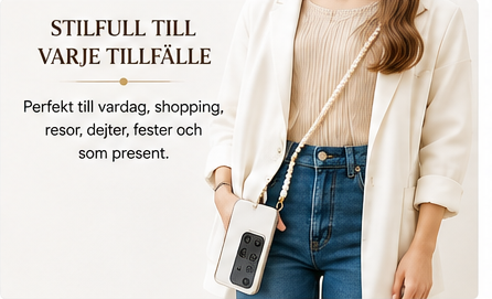 Elegant pärlrem för mobil – Crossbody