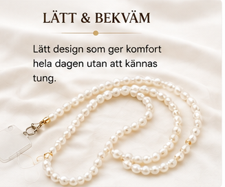 Elegant pärlrem för mobil – Crossbody