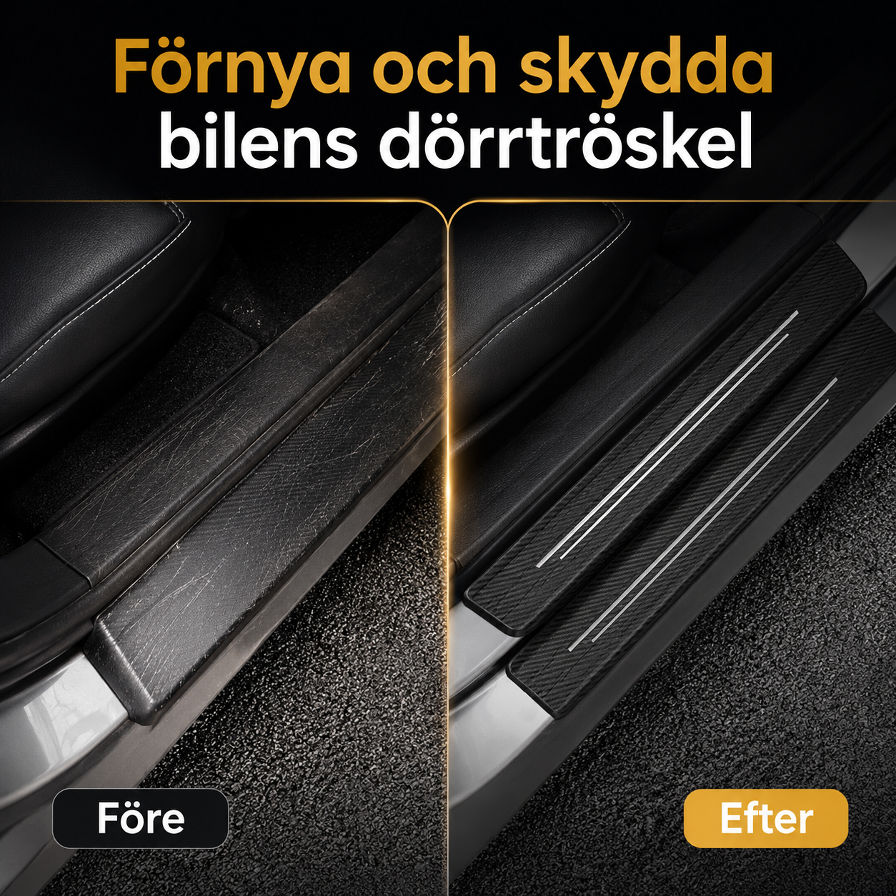 Dörrtröskelskydd bil kolfiber 4-pack