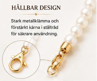 Elegant pärlrem för mobil – Crossbody