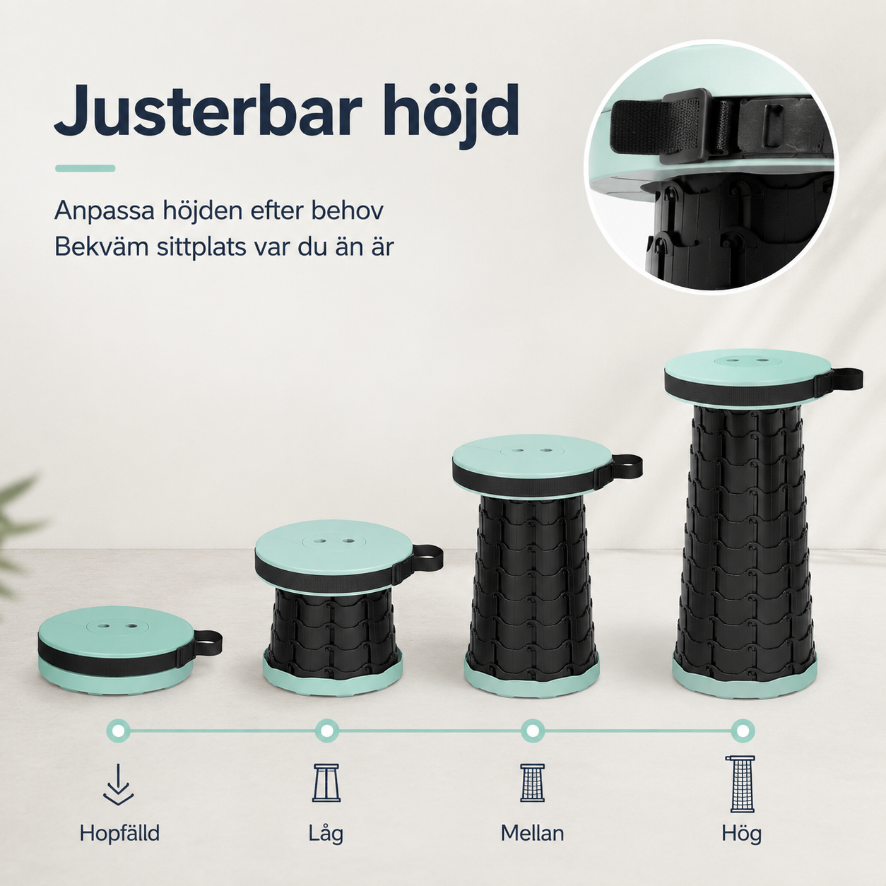 Portabel Pall för Camping, Fiske & Utflykter