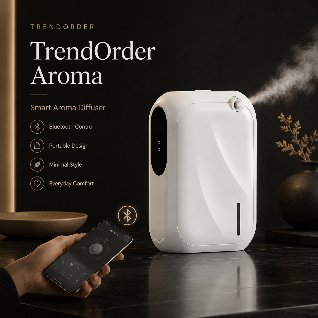 Aromdiffusor Vattenfri med Bluetooth App 200 m³