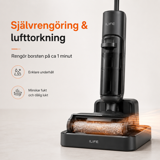 ILIFE W90 Pro Våt- och Torrdammsugare – Sladdlös Golvtvätt med Självrengöring