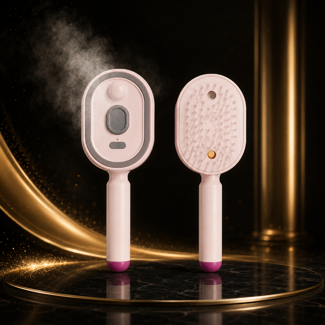 Elektrisk Ångborste för Hår med Nano-mist och Massage
