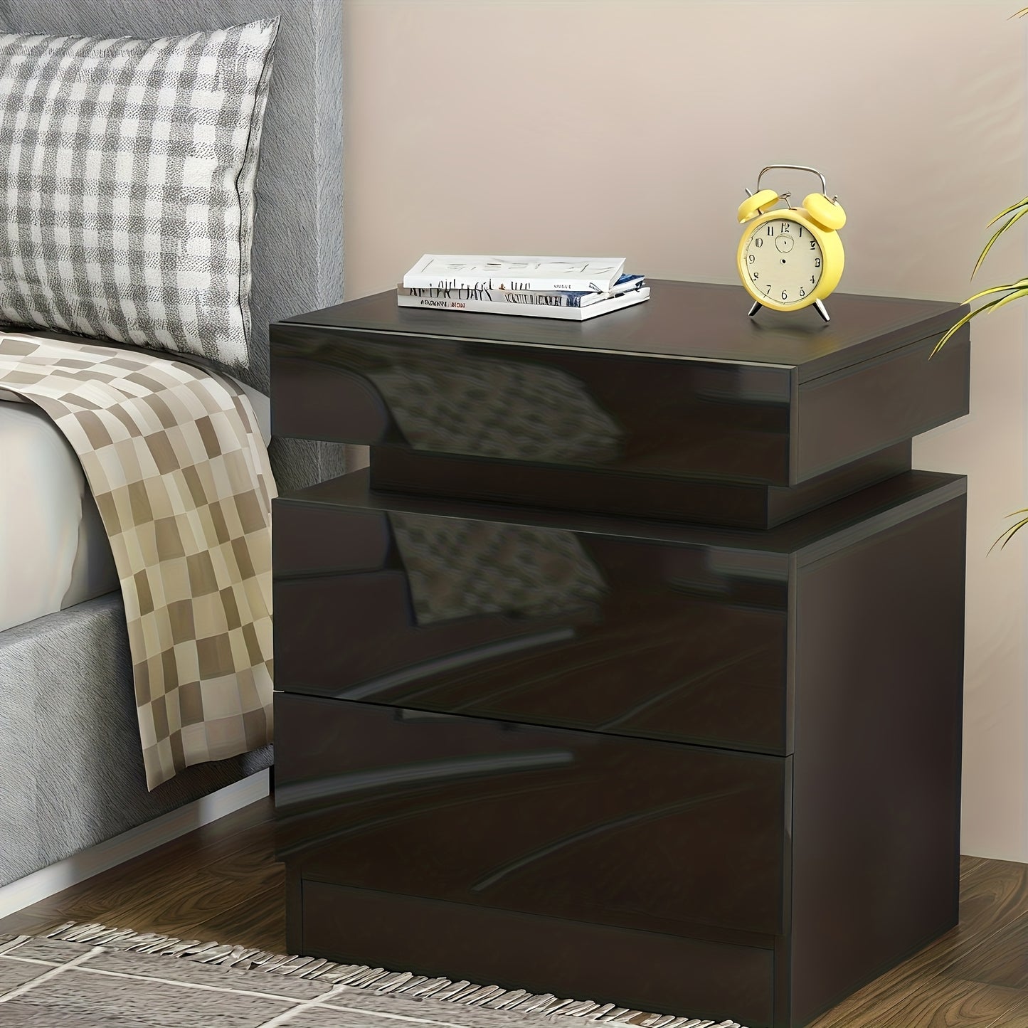 Litet Sidobord med 2 Lådor – Förvaringsskåp 45×35×52 cm, Flip‑Top Design, Perfekt för Vardagsrum, Kontor & Sovrum