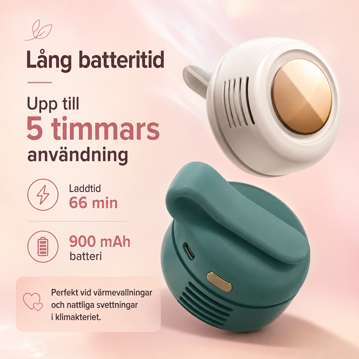 Mini Fläkt USB Bladlös 3 Hastigheter