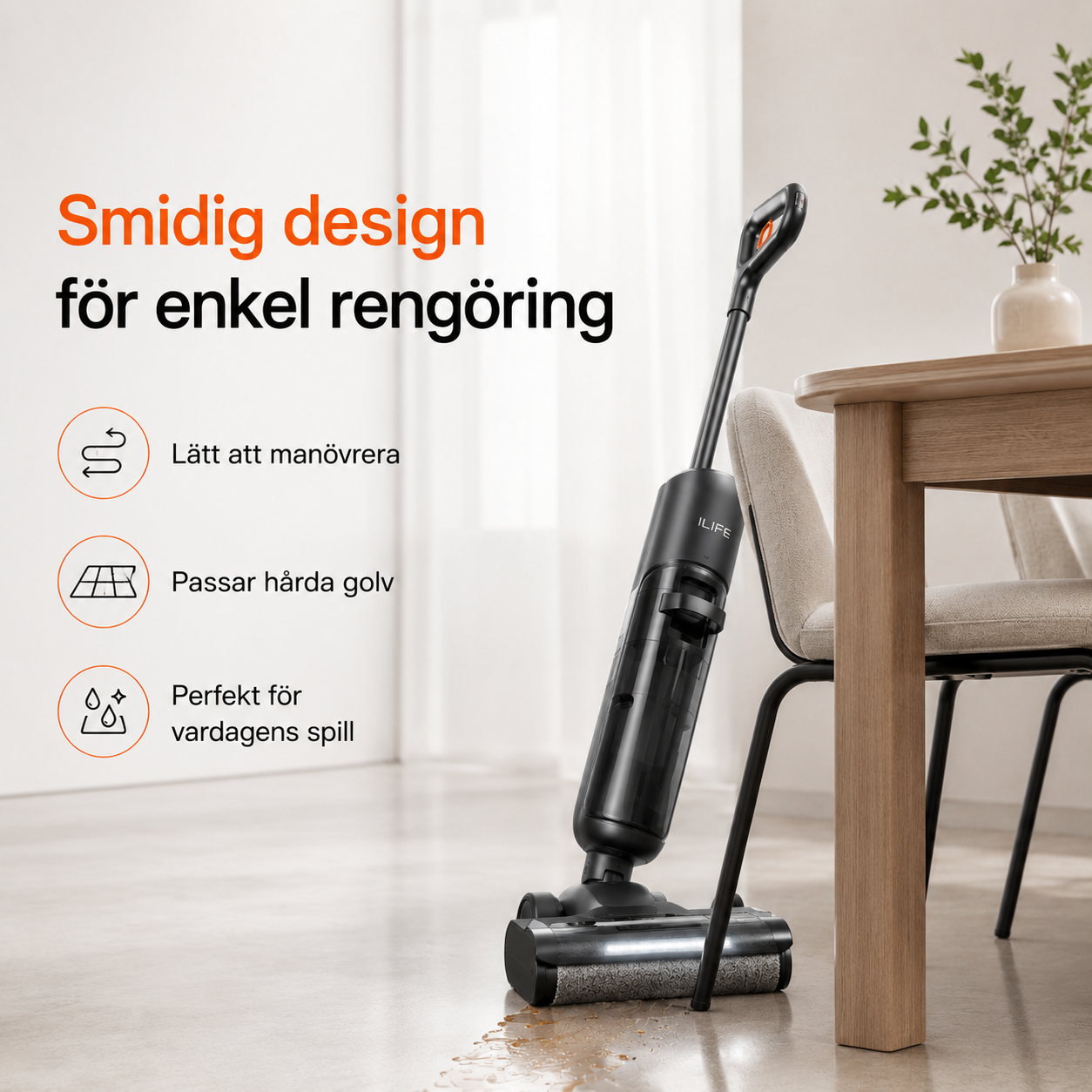 ILIFE W90 Pro Våt- och Torrdammsugare – Sladdlös Golvtvätt med Självrengöring