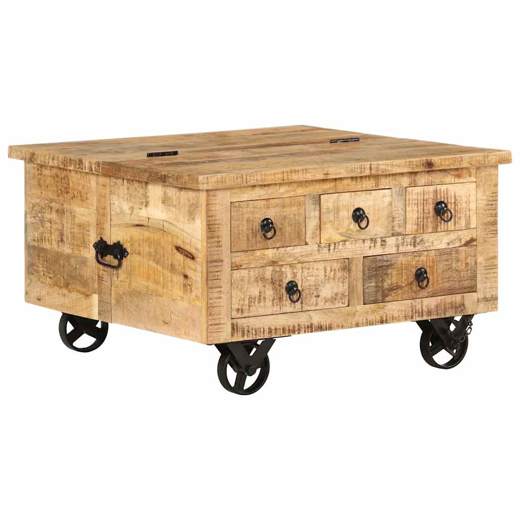Soffbord Grovt Mangoträ 70X70X40 Cm