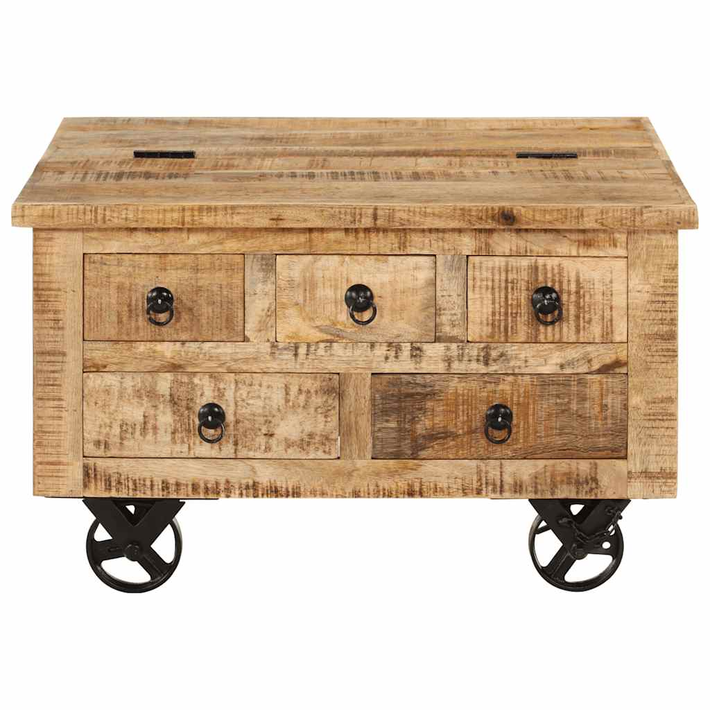 Soffbord Grovt Mangoträ 70X70X40 Cm