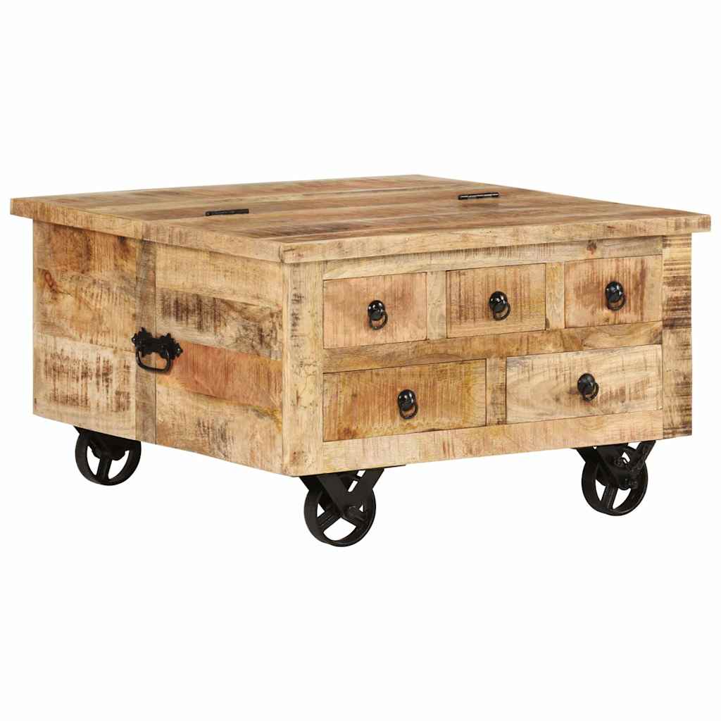 Soffbord Grovt Mangoträ 70X70X40 Cm