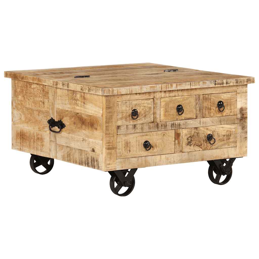 Soffbord Grovt Mangoträ 70X70X40 Cm