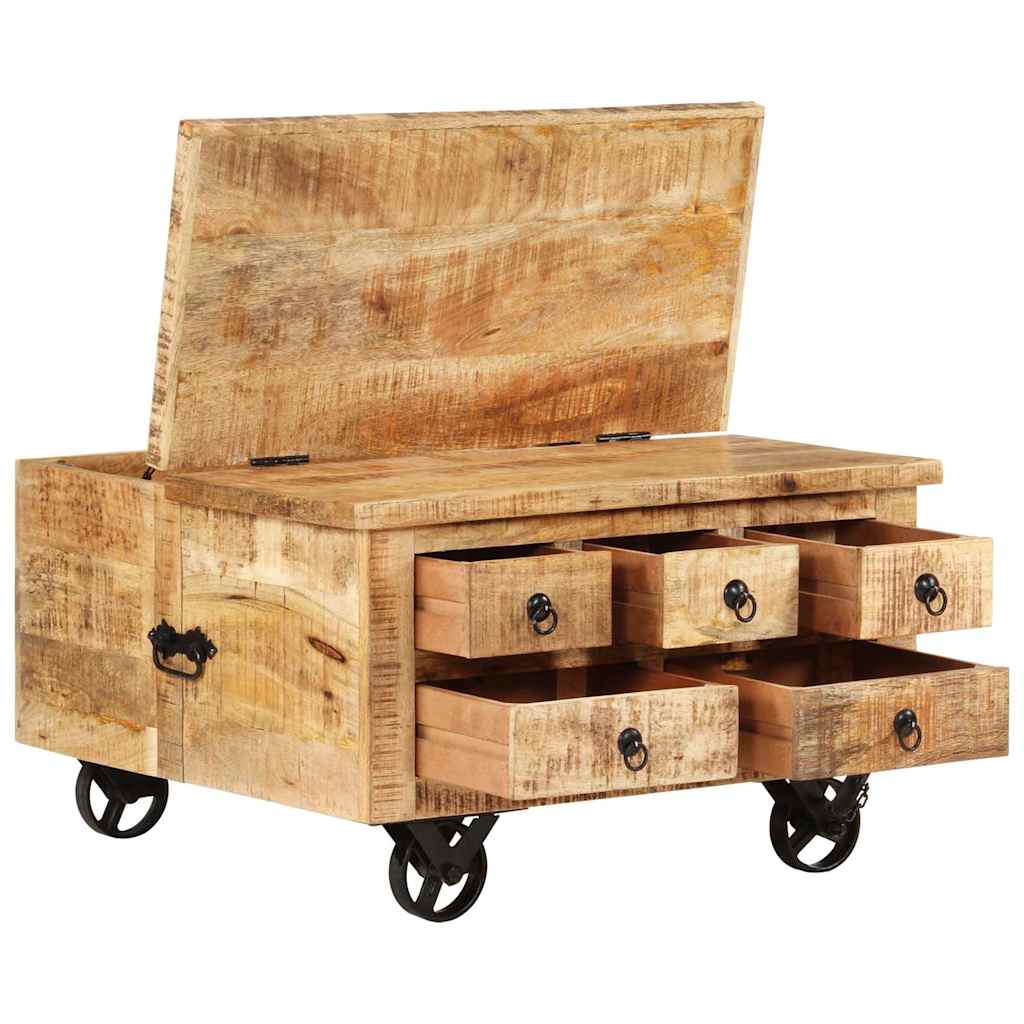 Soffbord Grovt Mangoträ 70X70X40 Cm