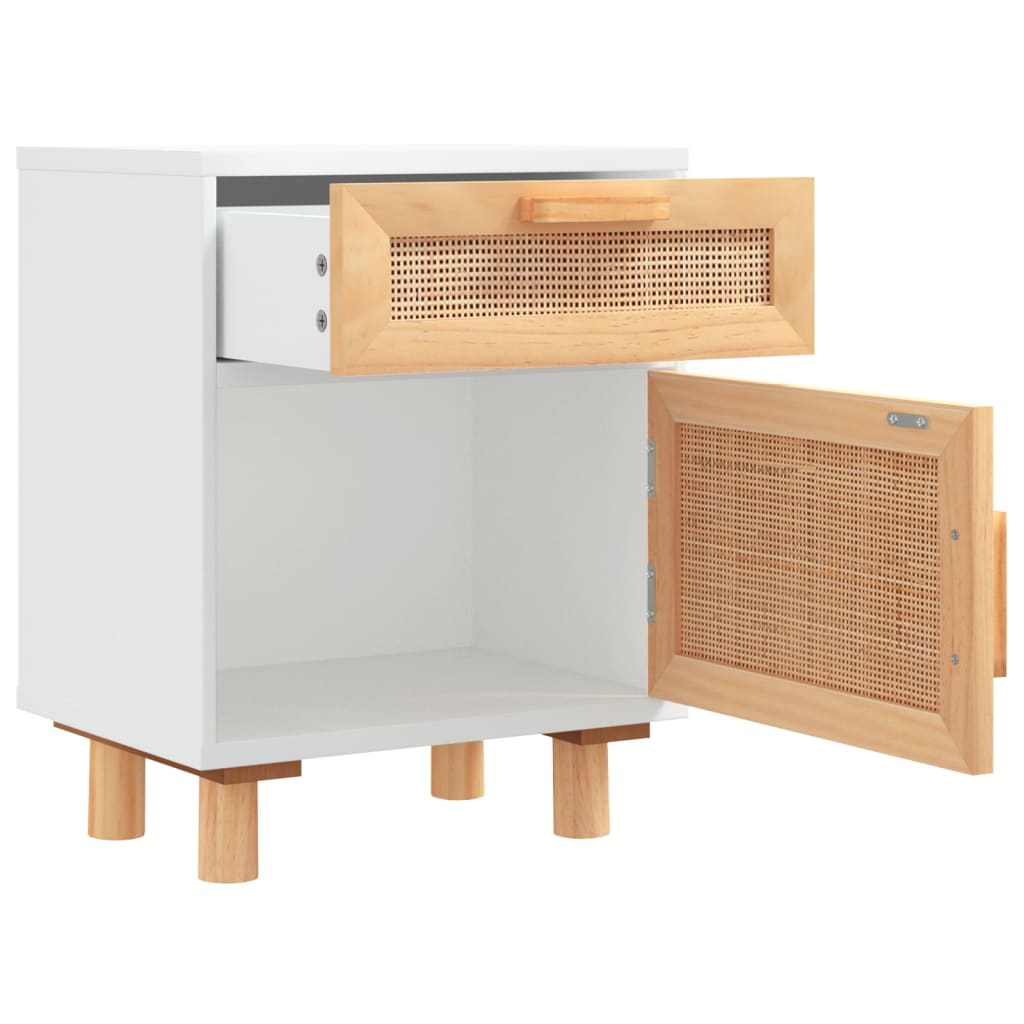 Sängbord 2 St Massiv Furu Och Naturlig Rotting