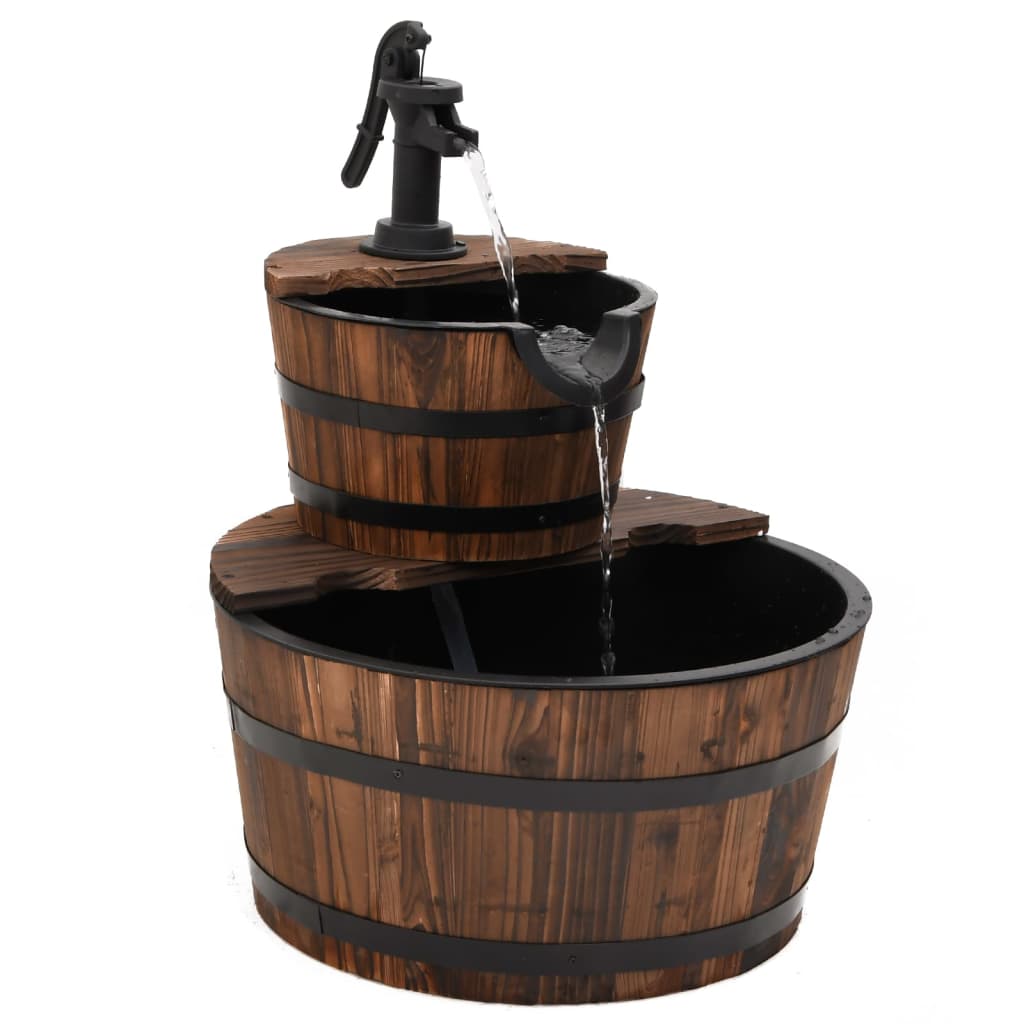 Vattenfontän Med Pump 44,5X44,5X58 Cm Massivt Granträ
