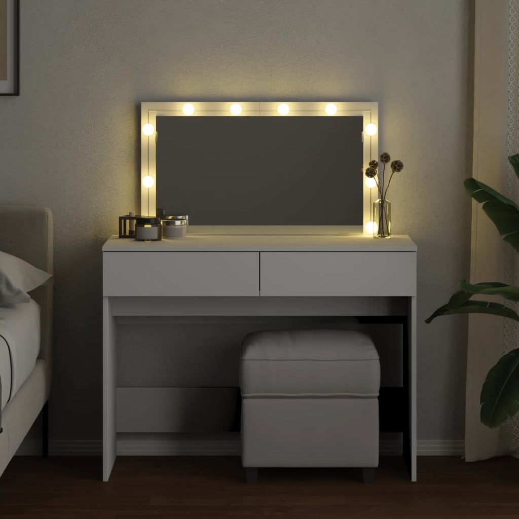 Sminkbord Med Led 100X40X120 Cm