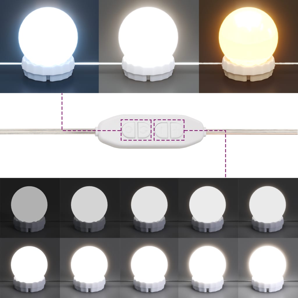 Sminkbord Med Led 100X40X120 Cm