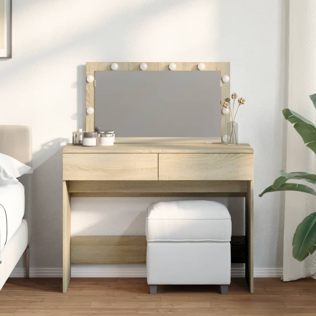 Sminkbord Med Led 100X40X120 Cm