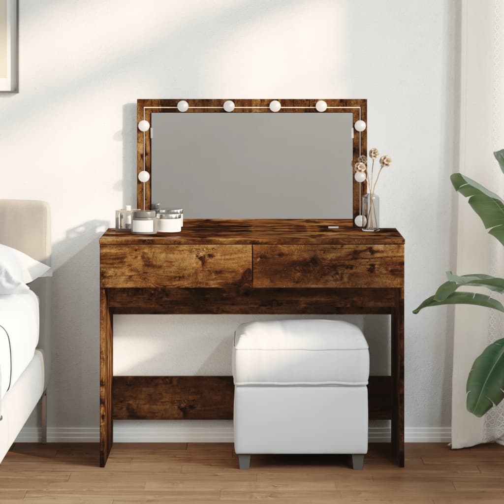 Sminkbord Med Led 100X40X120 Cm