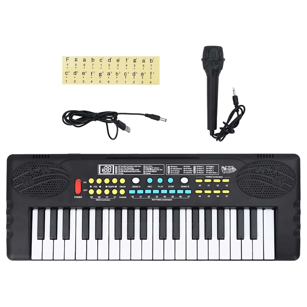 Piano Elektriskt Tangentbord 37 Tangenter Och Mikrofon För Barn
