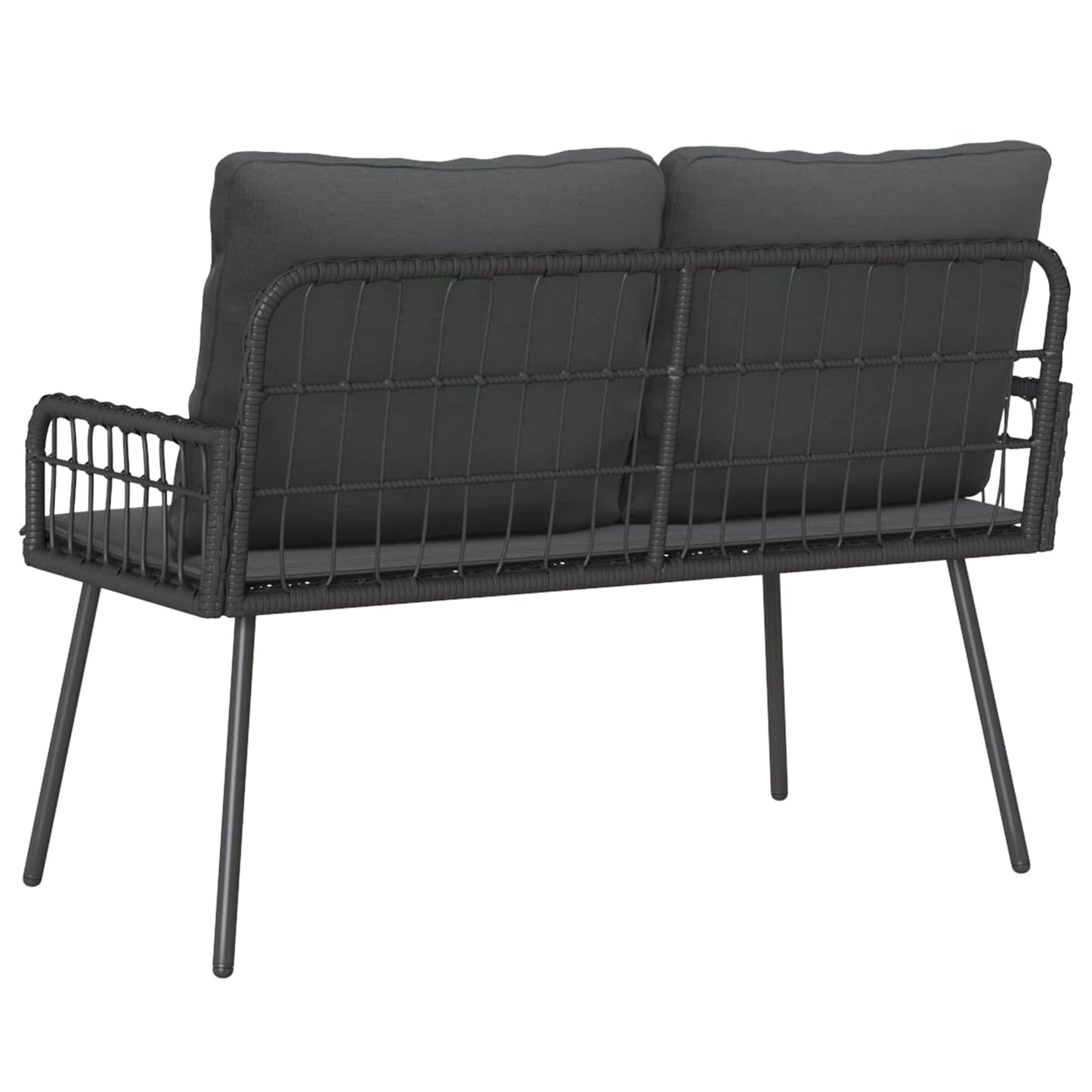 Trädgårdsbänk Med Kudde Antracit 114 X 64 X 90Cm Stål