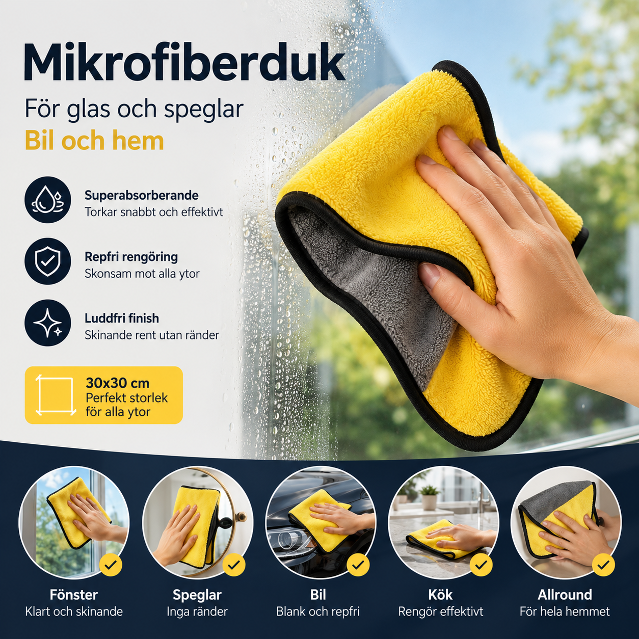 Mikrofiberdukar 3- 5 -10 Pack