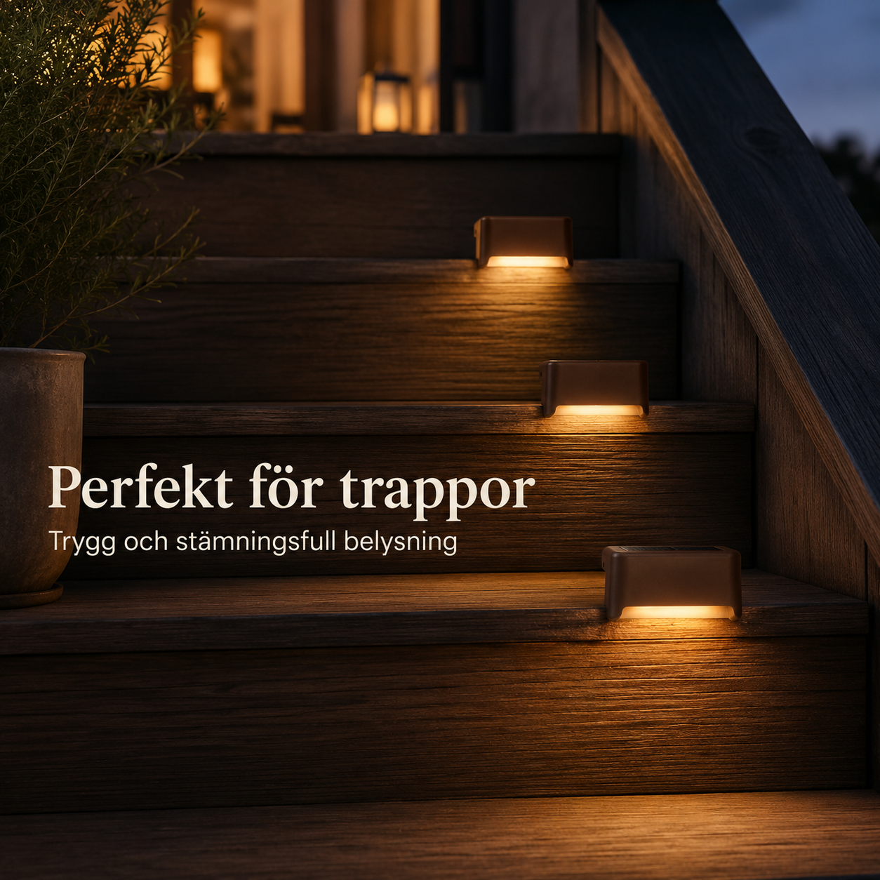Solcellsdrivna trapp- och altanlampor