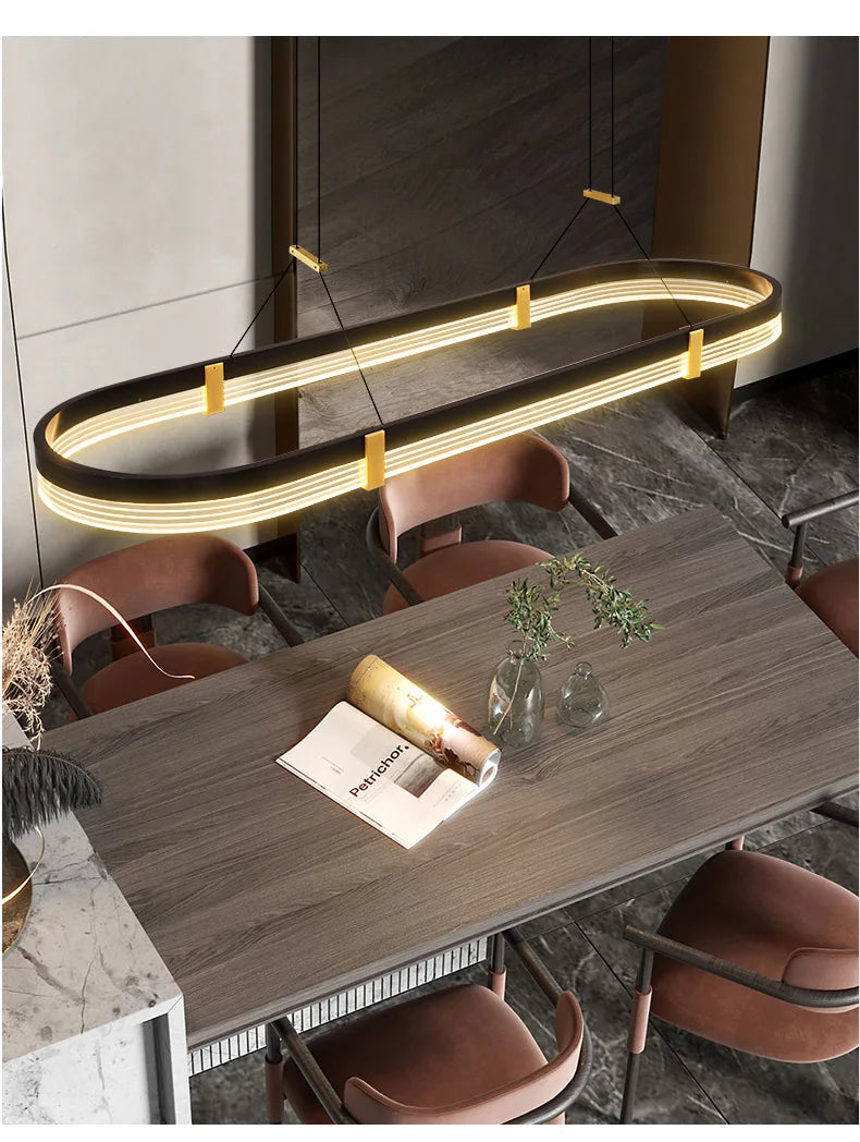 Modern Designerpendel – Guld & Svart Lampa för Restaurang, Bar & Matplats