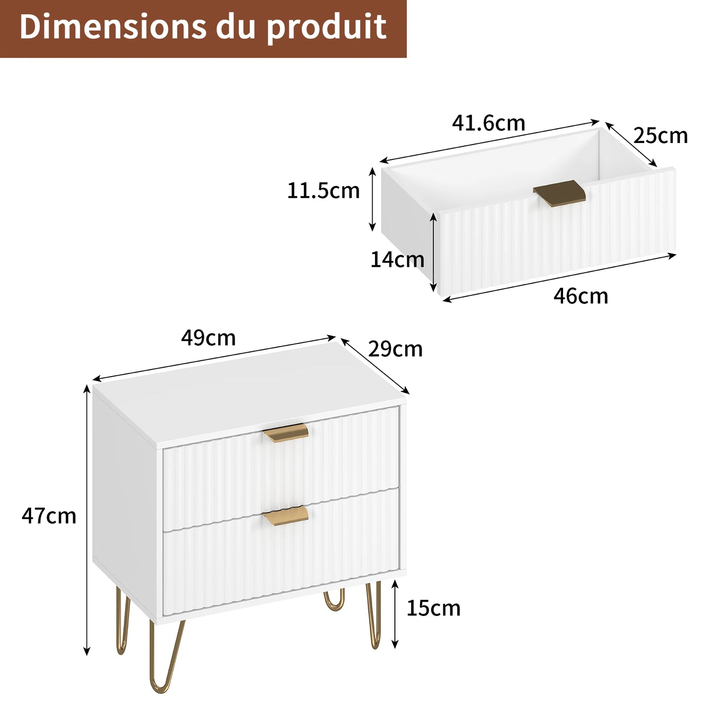 Rosahqnda Sängbord – 2-pack | Modern Marockansk Stil med Förvaring